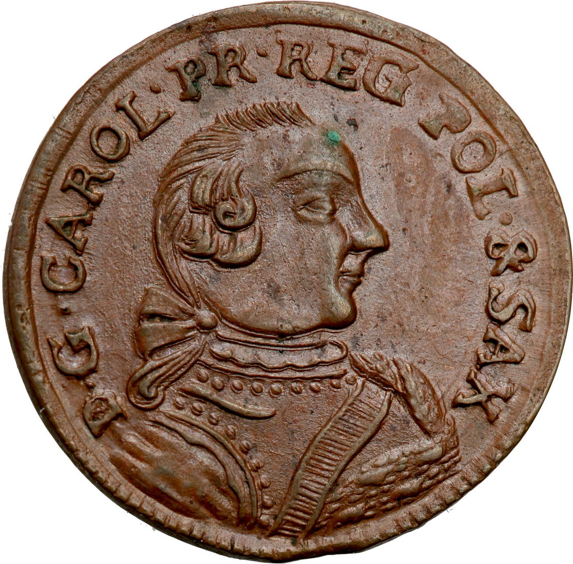 Kurlandia. Karol Krystian Saski (1758-1763). Szeląg 1762, Mitawa - RZADKOŚĆ R3